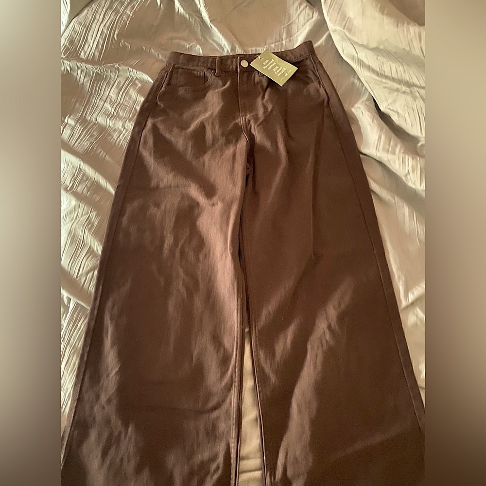 Brown wide legged jeans